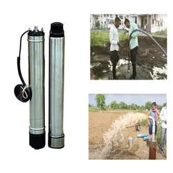 Oswal 1.5HP Single Phase 4 inch V4 Water Filled Borewell Submersible Pump, 12 Stages, 1 Year Warranty